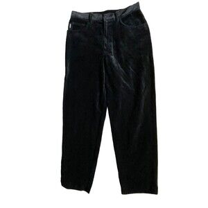 Vintage Lauren Ralph Lauren Womens Velvet Jeans Size 10P Black Holiday Luxury